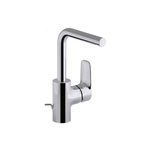 Mitigeur lavabo à bec tube avec flexibles d’alimentation ALEO